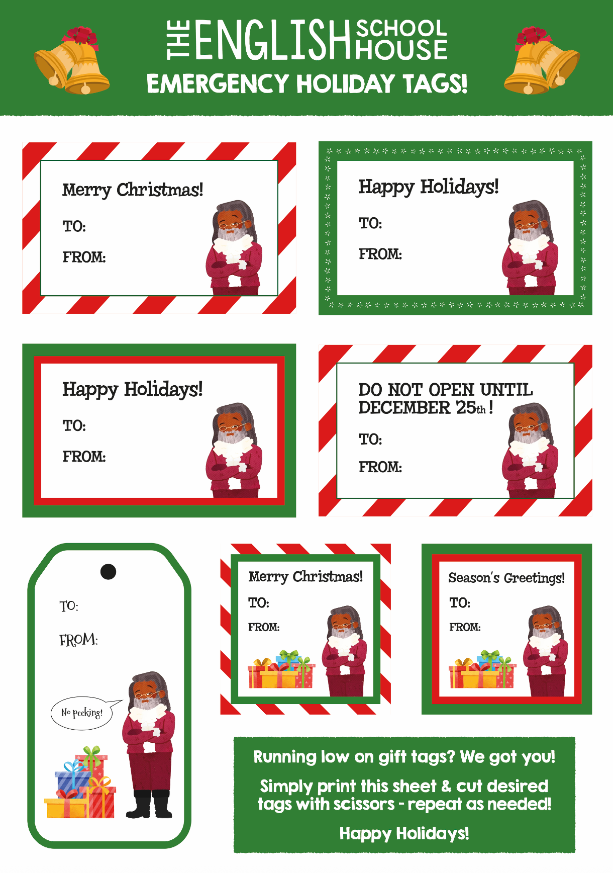 The English Schoolhouse Publishing - The Claus Conspiracy Holiday Tags